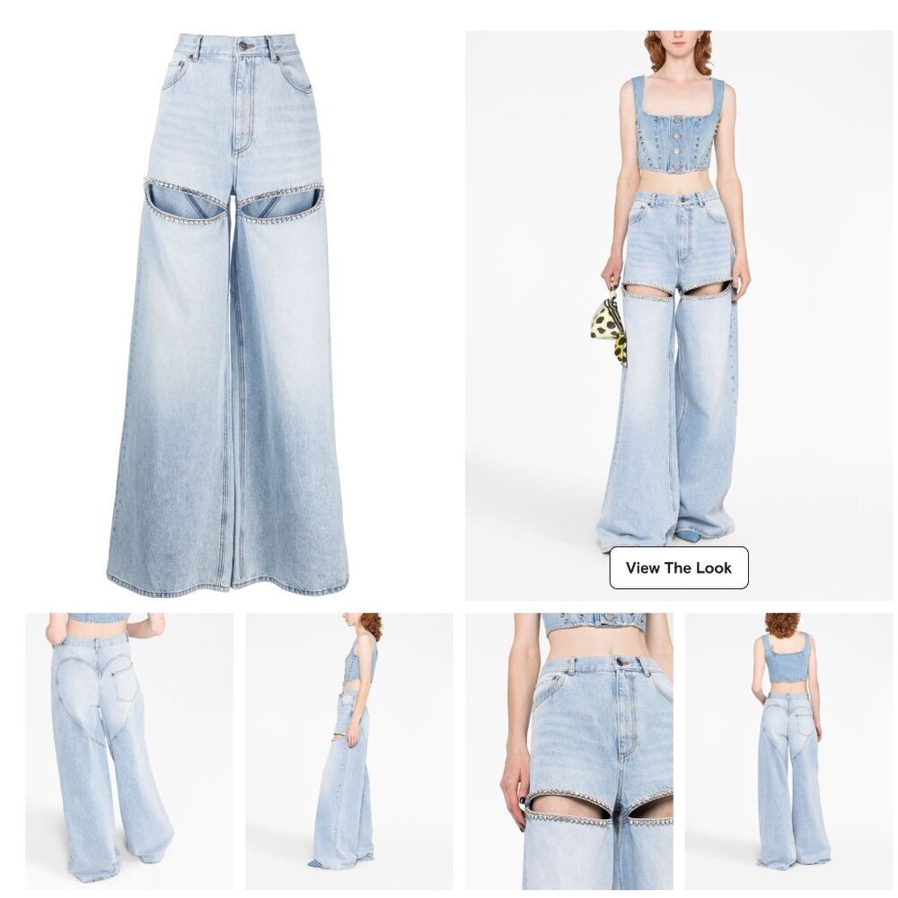 AREA wide-leg crystal jeans - Picture 13 of 14